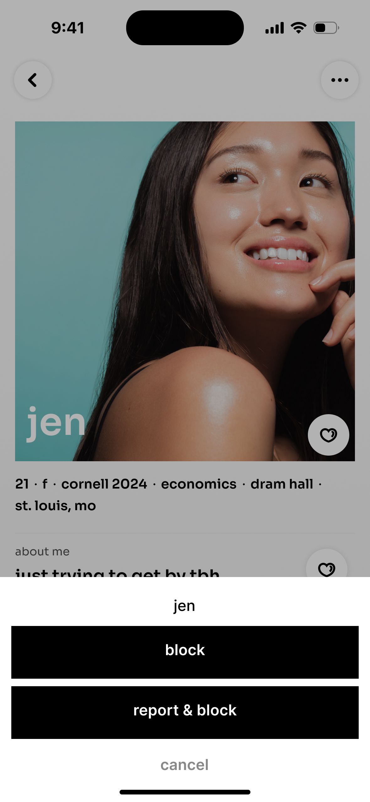 report from profile view